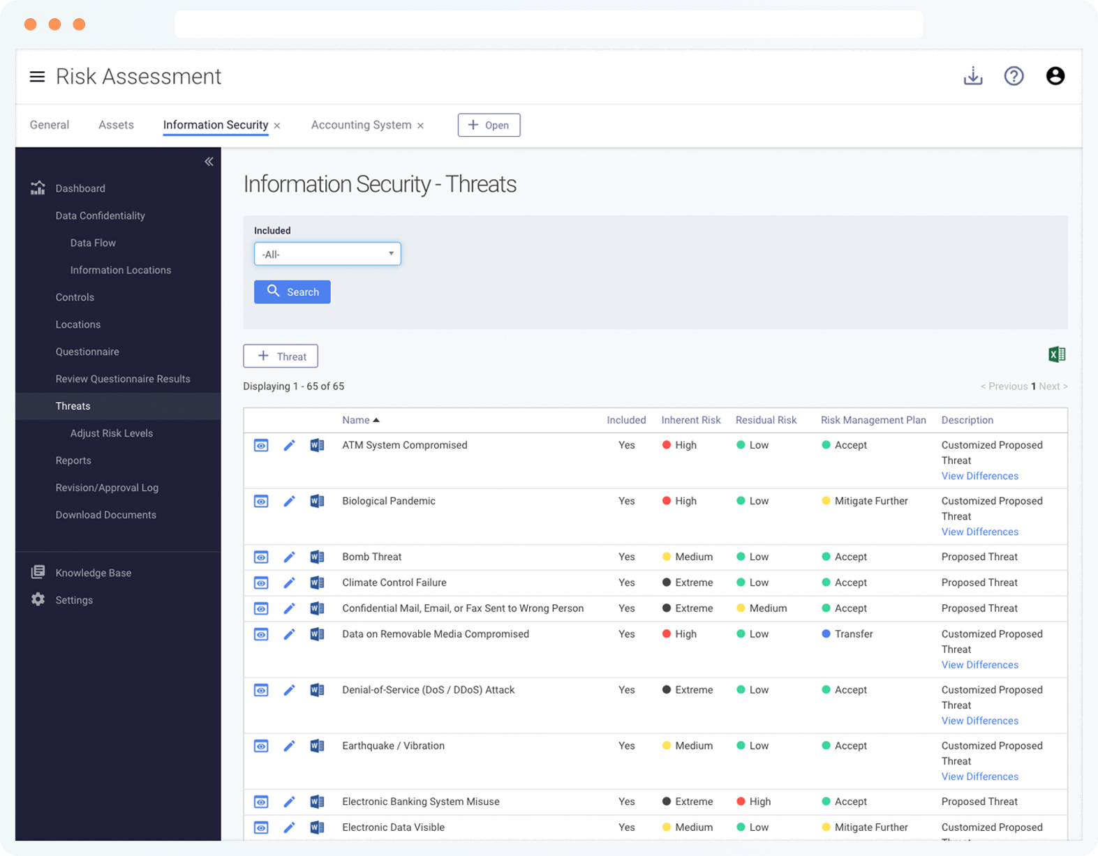 Information Security Risk Assessment Software - Tandem
